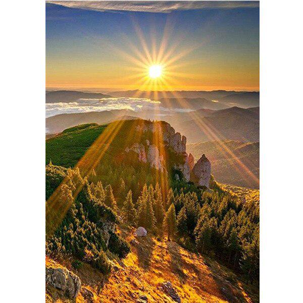 5D-Diamantgemälde, Sternenhimmel-Landschaft, runder Strass-Diamant, Stickerei, Landschaft, Kreuzstich