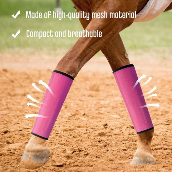 4Pcs Summer Horse Fly Boots Breathable Reduce Stomping Flies Bites Horse Mesh Leg Wrap Adjustable Horse Leg Leggings Guard Protective Cover Horse