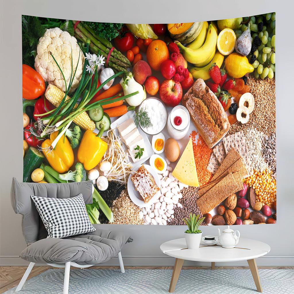 Fruit Party Tapestry Harvesting Season Tapestry Apple Strawberry Tapestry Home Living Room Bedroom Dorm Wall Hanging Blanket