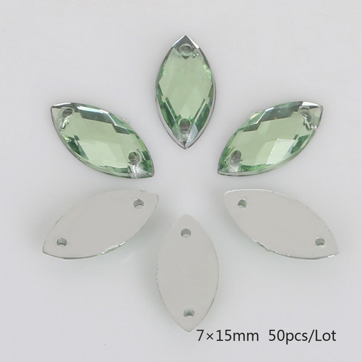 Круглые многогранные акриловые стразы: Двухотверстные, с плоской задней стороной, ювелирные аксессуары Marquise Grid Surface