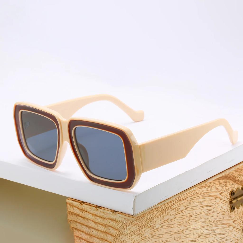 Vintage Męskie Damskie Duże Okulary Przeciwsłoneczne Męskie Kwadratowe Odcienie Markowy Projektant Unisex Okulary Przeciwsłoneczne Czarne Soczewki Męskie Damskie Okulary Przeciwsłoneczne Uv400