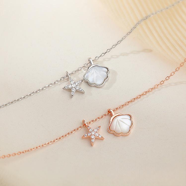 Starfish Shell Necklace Female Niche Design Pendant Light Luxury Niche Summer Collarbone Chain Premium Durable