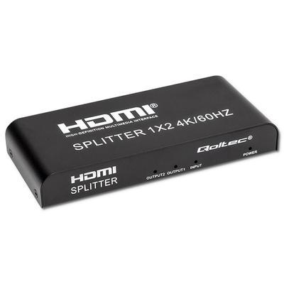 Qoltec Aktywny Rozdzielacz Splitter 2 X HDMI 4K X 2K | 6Gb/s | 60Hz |  High Stability