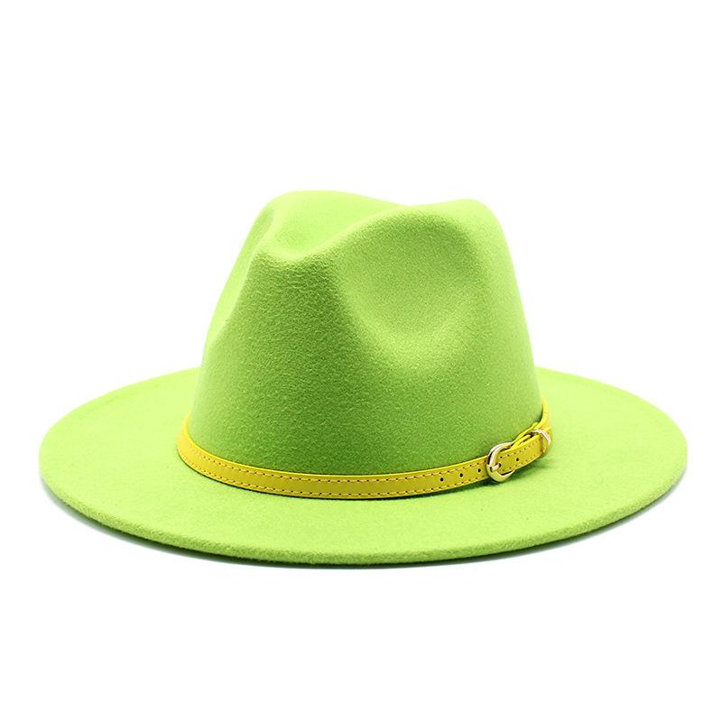 Men'S And Women'S Woolen Top Hats, Flat-Brimmed Big-Eave Hats, Jazz Hats, Felt Hats.