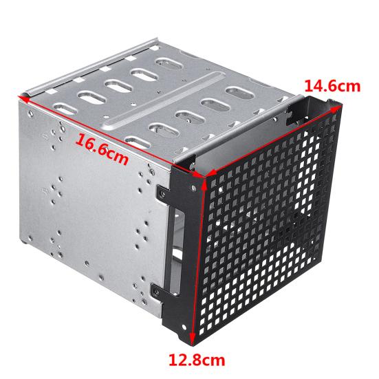 5 Slot 3.5 pollici SATA SAS Gabbia Rack per Hard Disk Vasso Caddy con Spazio per Ventola