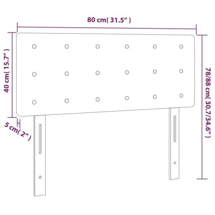 VidaXL LED Headboard Bedroom Furniture Single Bed Accessory Headboard Interior Black 80x5x78/88 3121684