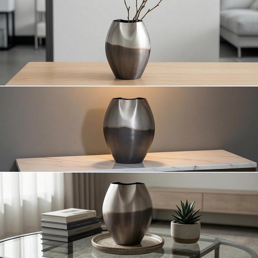 Decorative Vase Gradient Aluminum Elegant for Entryway, Mantel, Minimalists
