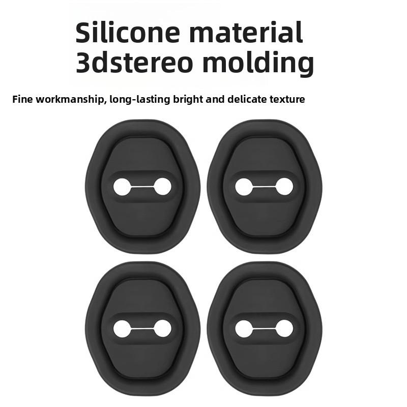 4KS Vylepšený Kryt Zámku Dveří Auta, Silikonový Kryt Zámku Dveří Auta pro Ochranu Dveří Auta a Snížení Hluku, Univerzální