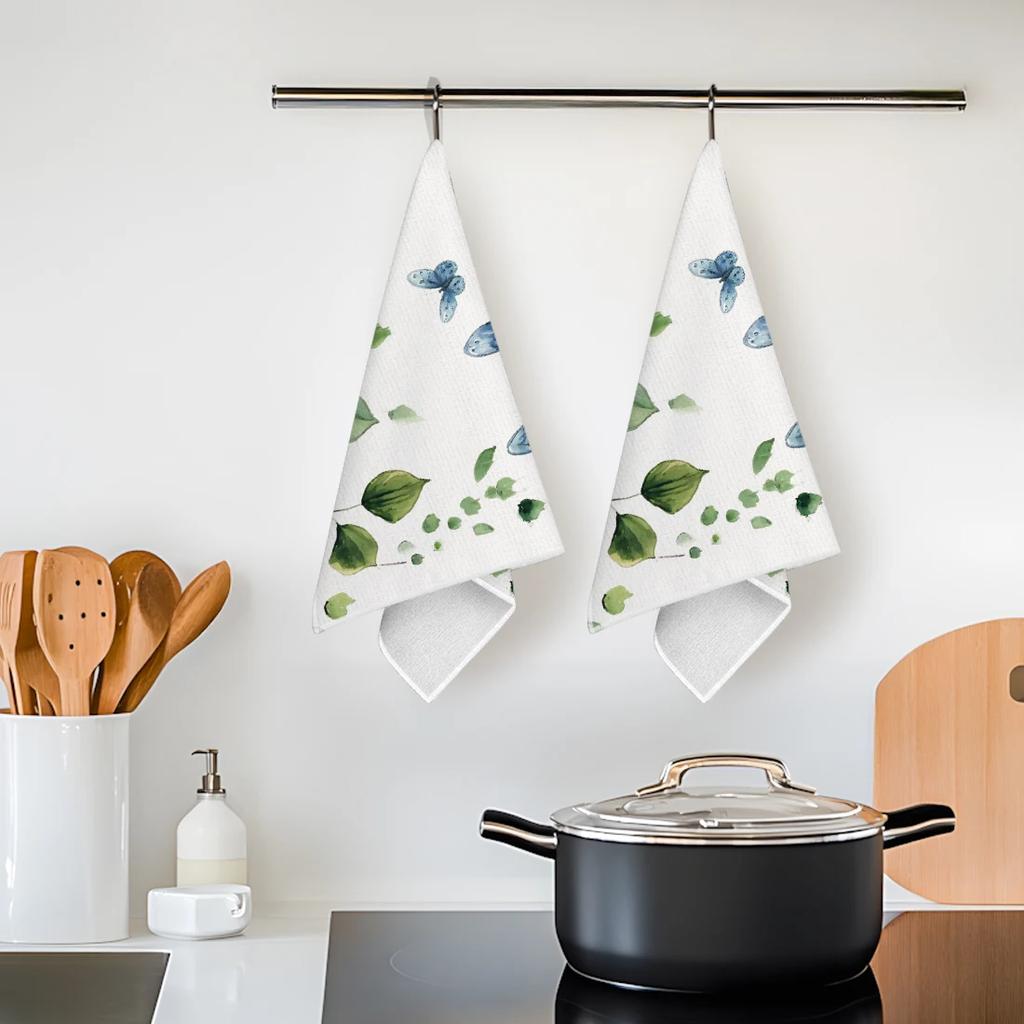 2pcs/set Kitchen Towels 40x60cmMushroomHand Towels Christmas Decorations for Home Noel Dish Towels Gifts