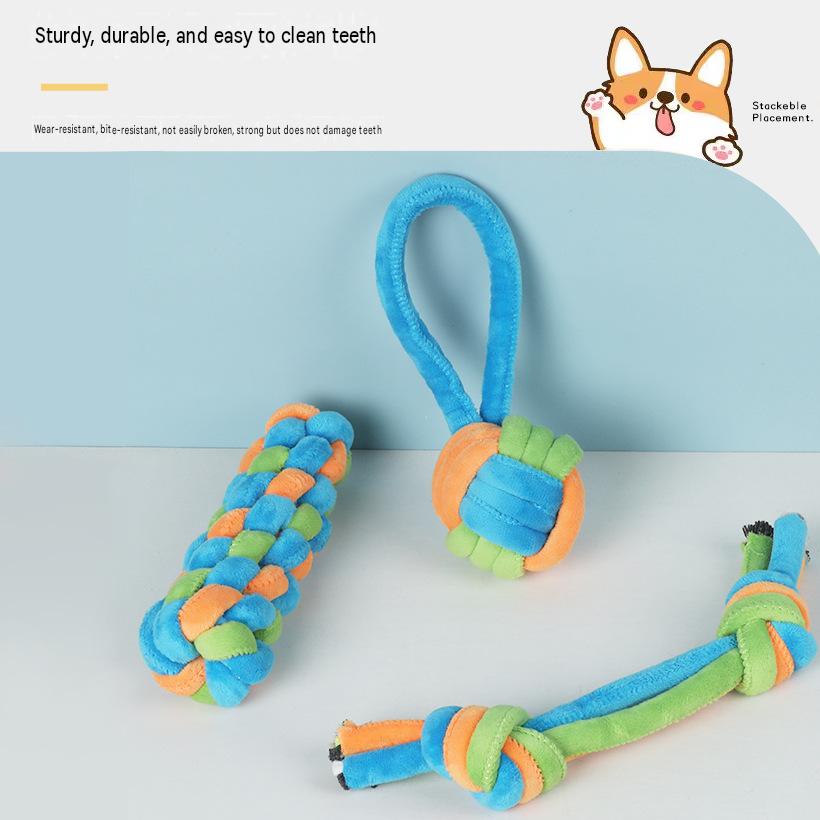 Pet Toy Cotton Rope Chew Toy Teeth Cleaning Durable Dog Toy Indestructible Interactive Toy Dog Knot Toy