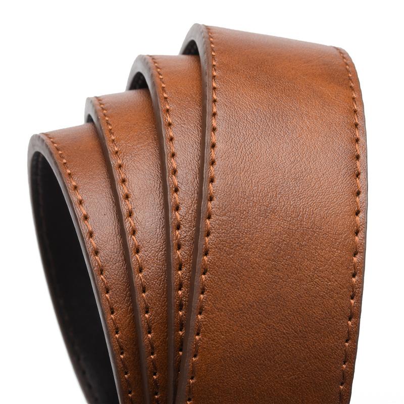 Belt Men'S Non-Porous Belt With Japanese Clip Japanese Buckle Business Belt Pu Belt
