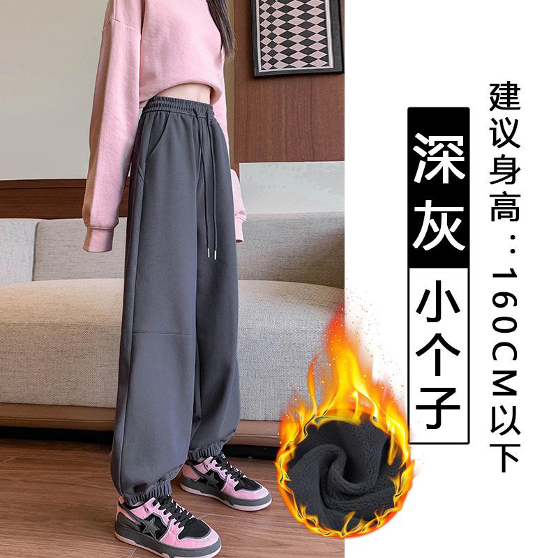 Gray Corset Sweatpants Women's Spring New High Waist and Thin Wide Legs Loose Harlan Casual Sweatpants