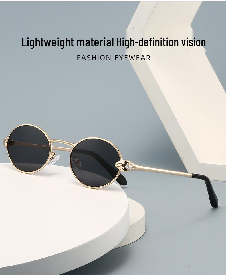 Retro 2025 Small Frame Metal Sunglasses - Unisex, Street Style, High-End UV Protection.