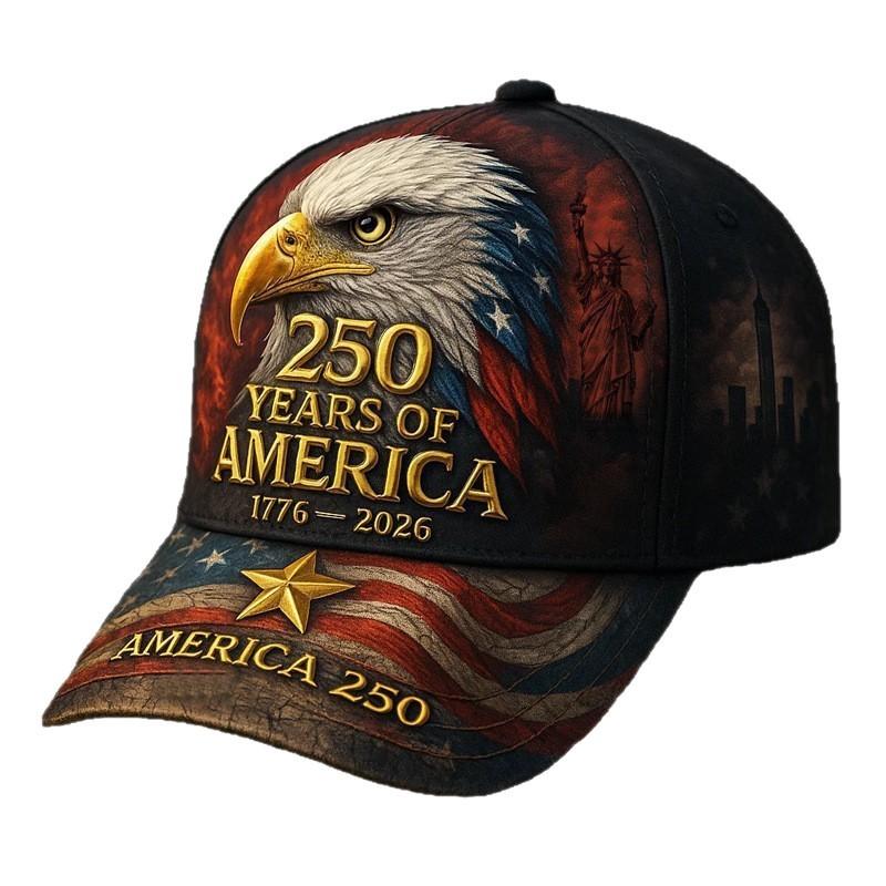 250Th Anniversary Commemorative Cap, Sun Protection Baseball Cap, 3D Printed Cap, Eagle Pattern Baseball Cap