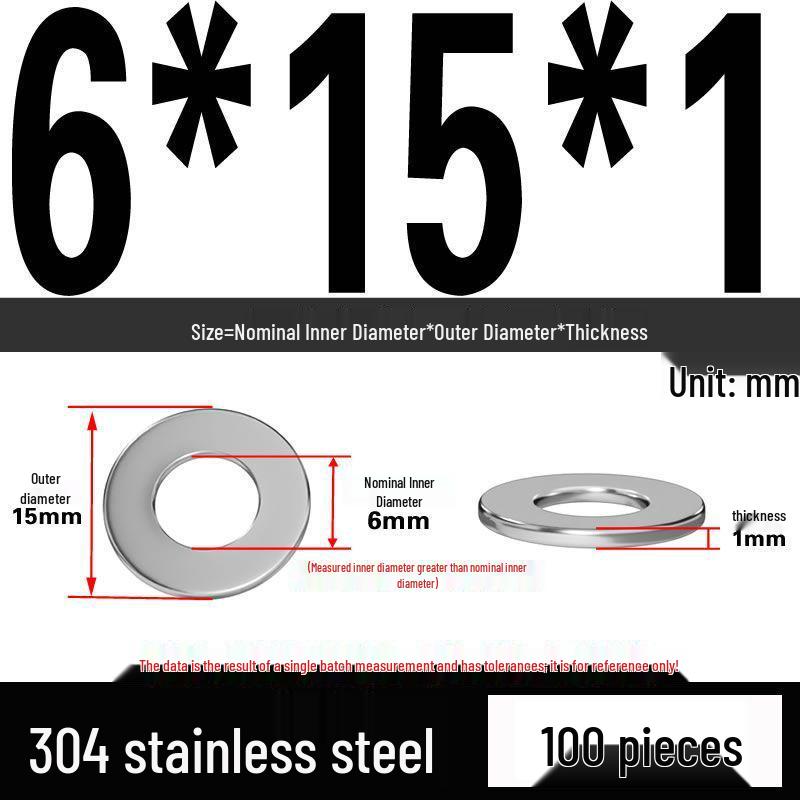 Thickened 304 Stainless Steel Flat Washer Spacer (M2-M36)