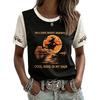 Women's Fashion Casual V-Neck Short Sleeve Printed Blouse Top for Every Day Wear