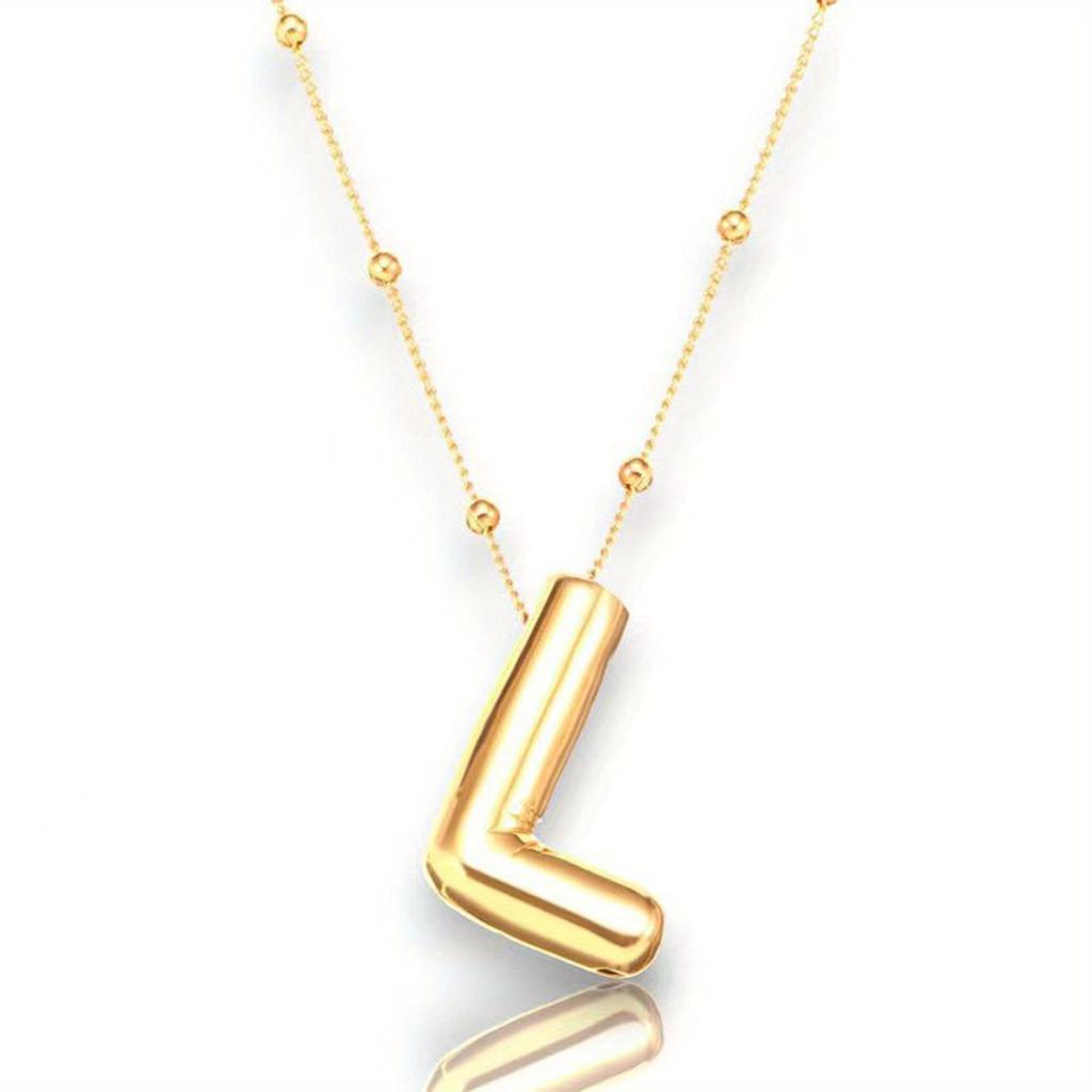 Glossy English Letter Copper Pendant Necklace Jewelry 26 Letter Special Gifts For Women