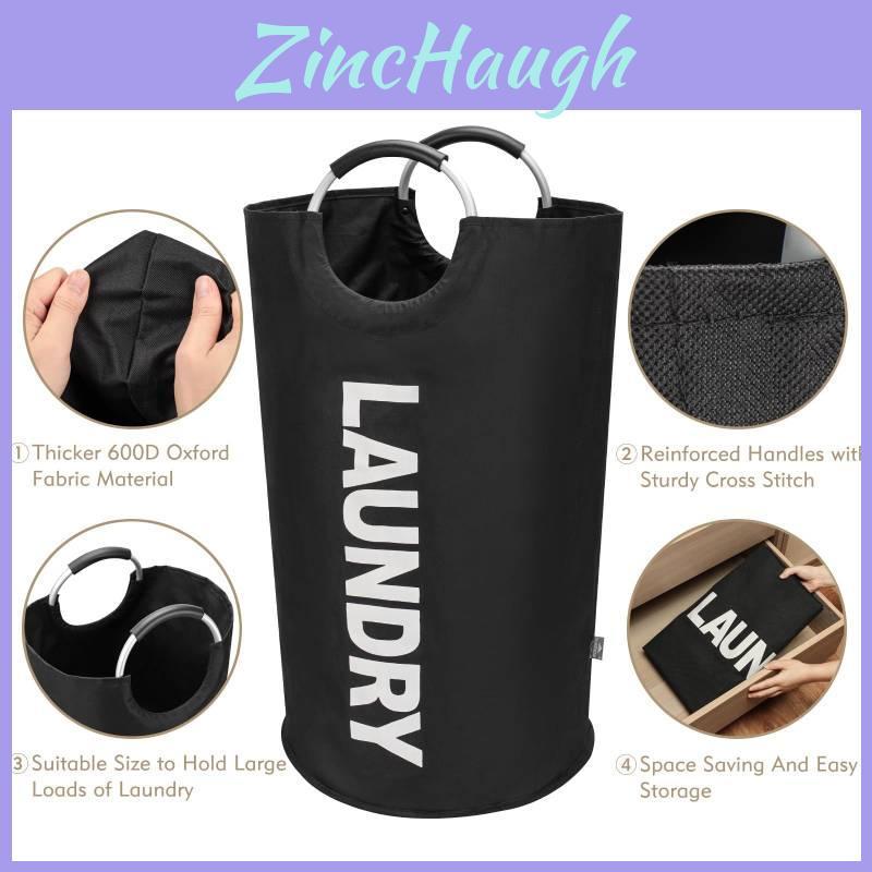 Modern Stylish Black Laundry Basket With Foldable Design For Convenient Storage Solutions
