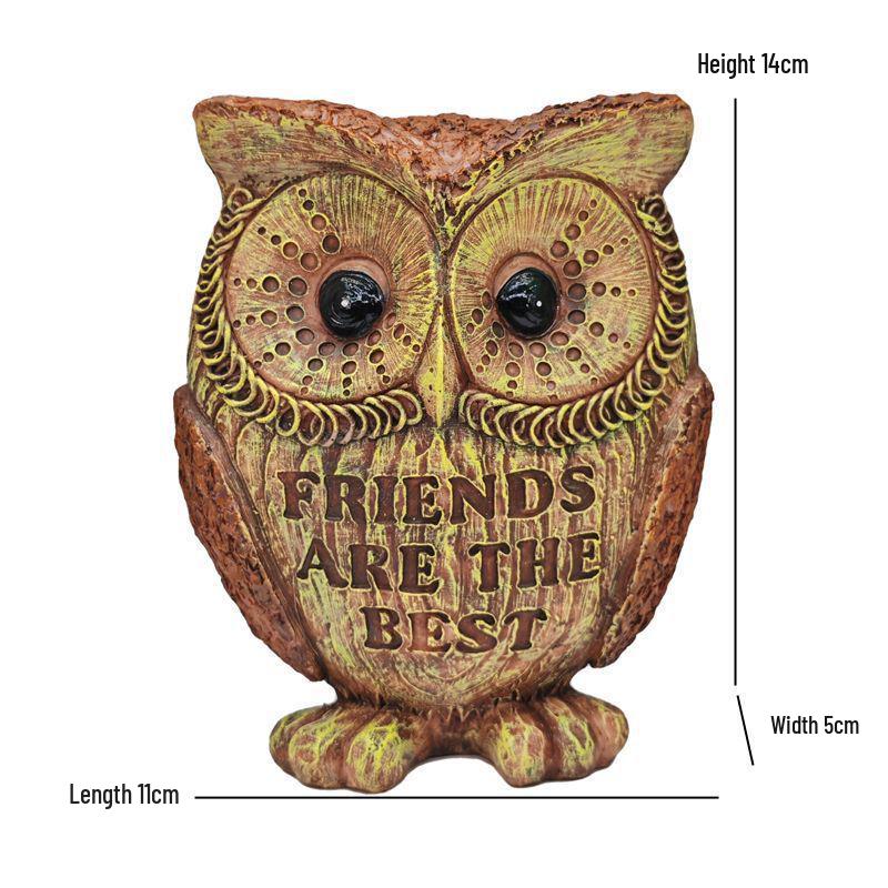 Nordic Retro Owl Figurine: Luxury European-Style Home Decor for Living Room and Entrance Hall.