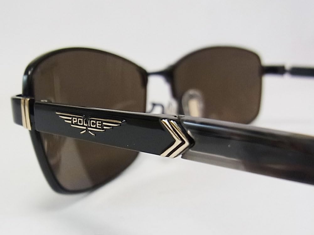 Police SPLQ04J 530P 60 POLICE Polarized for Men and Women Sunglasses, ORIGINS, Lenses, Titanium,
