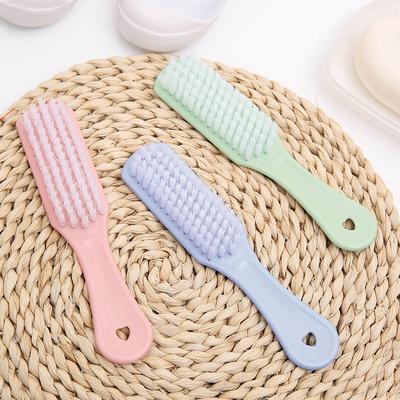 Plain Plastic Small Brush Decontamination Laundry Brush Shoe Cleaning Brush Long Handle Soft Hair Can Hang Clothes Brush Shoe Brush