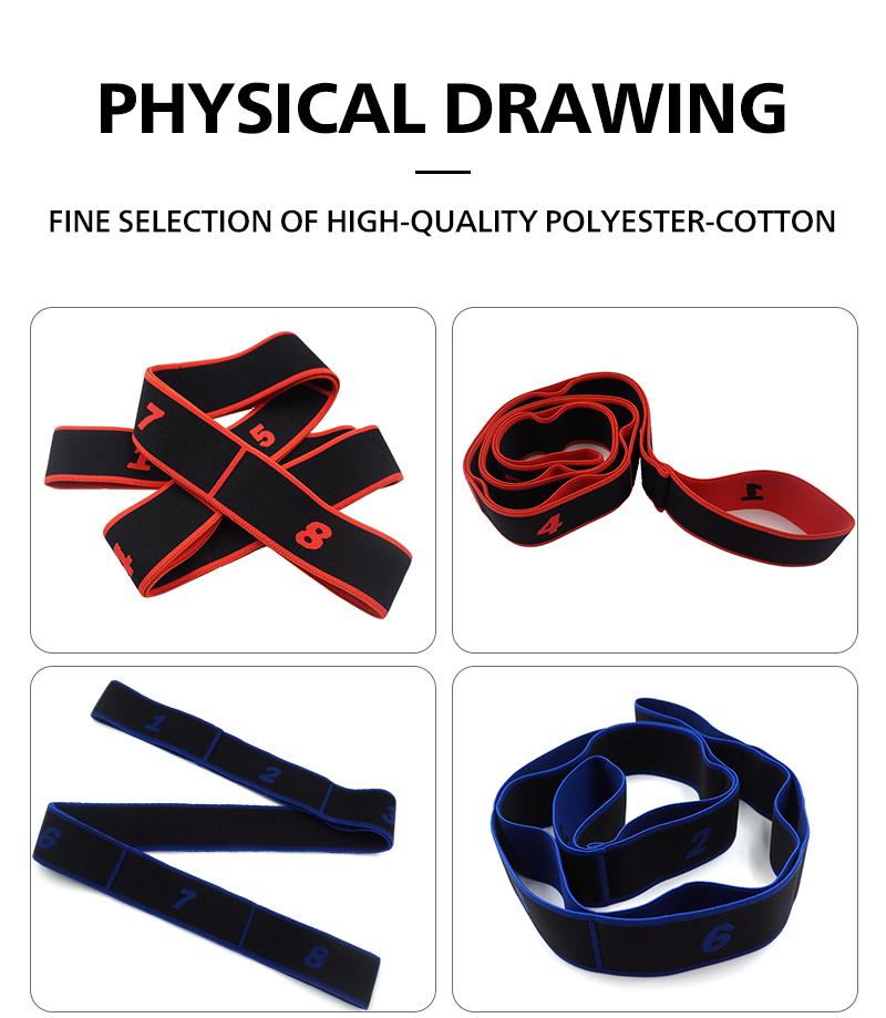 High Quality Customized Yoga Mat Strap Ballet Elastic Jacquard Logo Stretching Resistance Band Spandex/Nylon 40mm Convenient