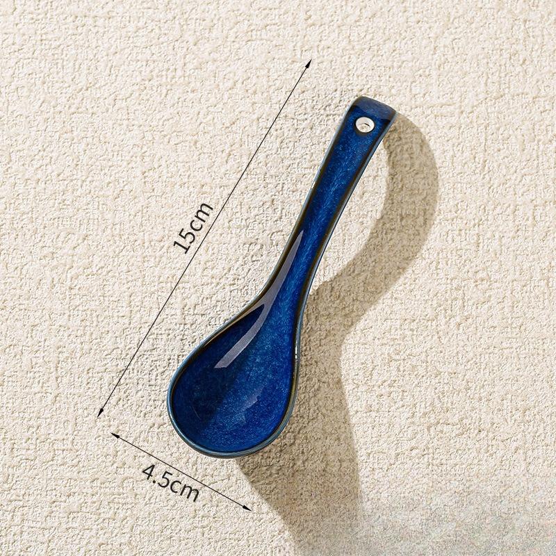 Stylish Ceramic Long Handle Spoon Set Kitchen Utensils For Eating Noodle Soup Home Dining Tableware Multipurpose Serving Spoon