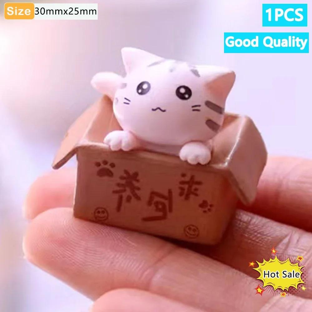 Kawaii 1-4 Stück Mini Katze Ornament Garten Kätzchen Statue Heimdeko Geschenk Kinder Kinder Babyzimmer Dekoration Spielzeug Miniaturfiguren