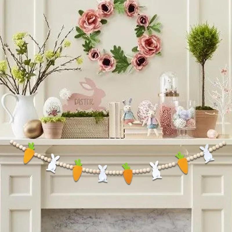 1-10PCS Easter Carrot Bunny Fabric Hanging Decor Creative Home Party Decoration Indoor Gift for Spring Festival Holiday Ornament