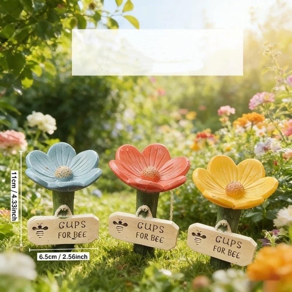 Resin Insect Drinking Cup Colorful Garden Decoration Bee Butterfly Water Dispenser  Beekeeping