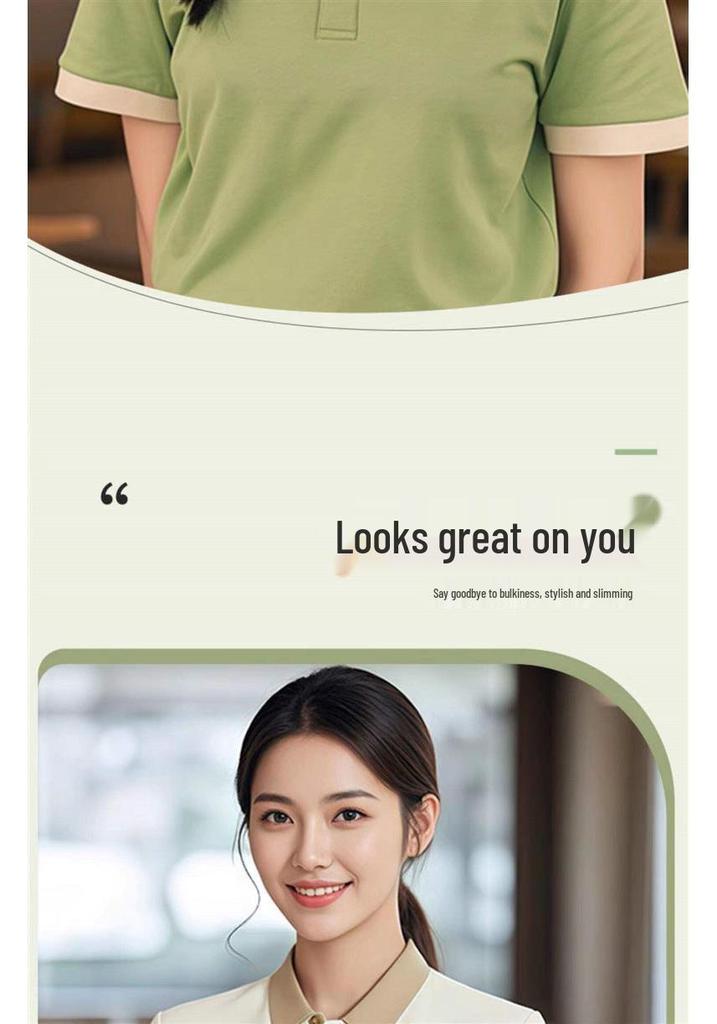 Short Sleeve Summer Work T-shirt for Restaurant and Cafe Staff