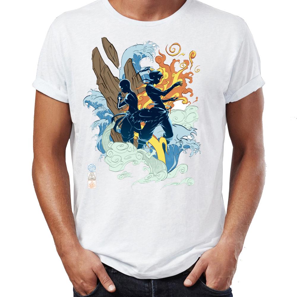 New Men's T-shirt Avatar The Last Airbender Aang And Kora Artsy Awesome Artwork Printed Tshirt Harajuku Streetwear Cool Tees Top