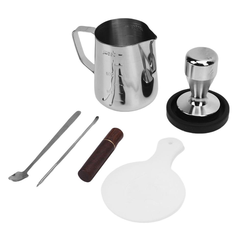 Coffee Making Tamper Set Milk Frothing Pitcher Latte Art Pen Coffee Tamper Mat Needle Type Coffee