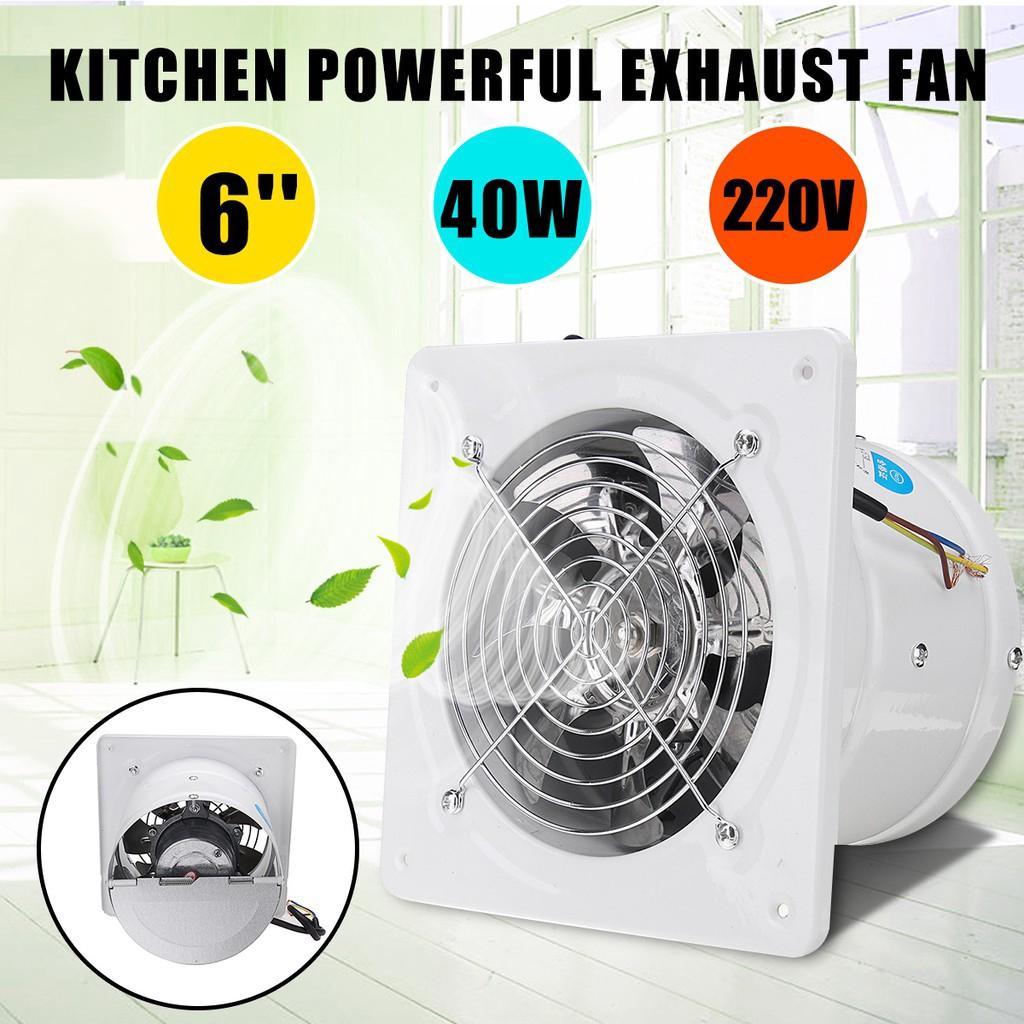 220V 6 Inches Vent Exhaust Fan Air Ventilation Fans Wall Window For Home Toilet Bathroom Kitchen 40W