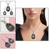 Black Rutile Set  Pendant  Jewelry Earring 18-20'' Gemstone Handmade