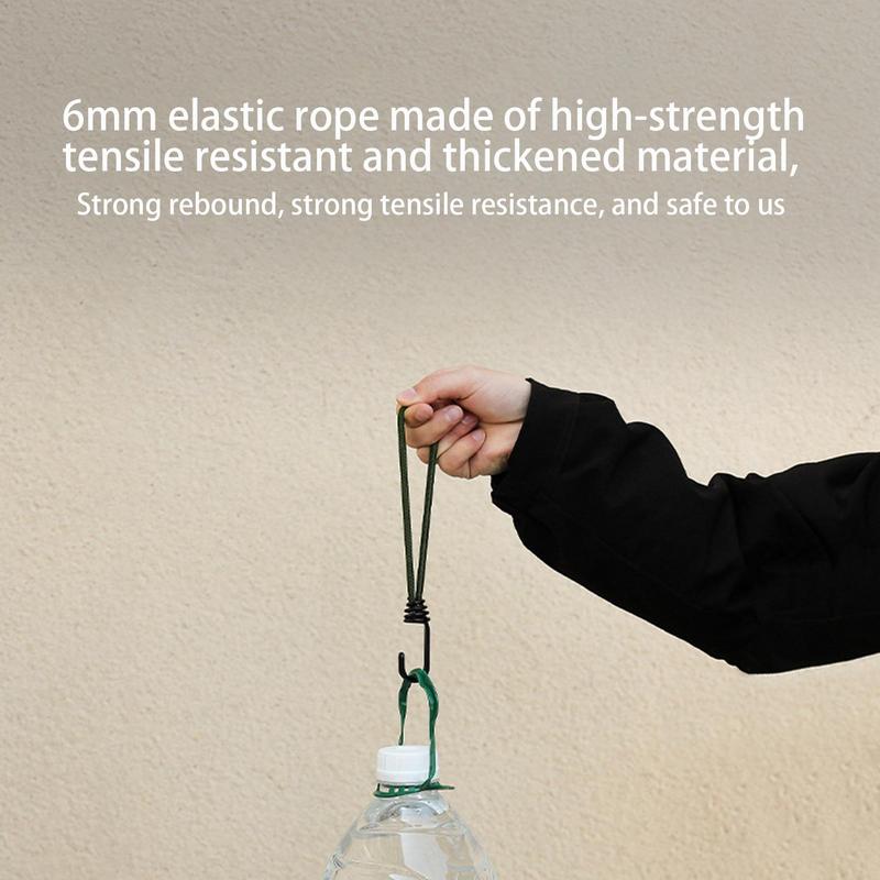 outdoor tent elastic rope Bungee Cords with Hook Small Elastic Camping Tent Bungee Straps Tent Fixing String Hooks Accessories