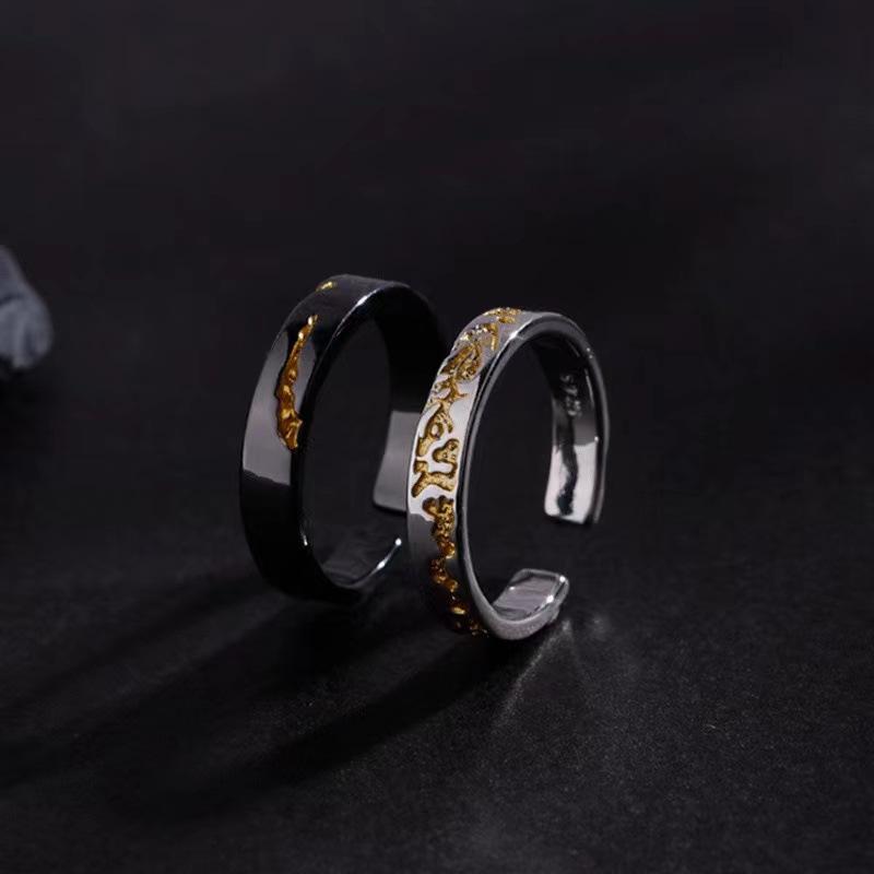 

2PCS 925 Sterling Silver Couple Ring Adjustable Simplicity Fashion Exquisite Men Women Jewelry Accessories Wedding Party Gift resizable