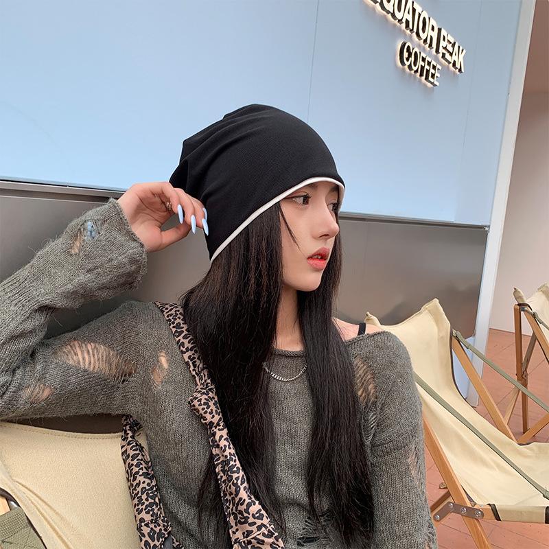 New Men's and Women's Autumn and Winter Pile Hats Korean Style Japanese Style Cotton Cold Hat Confinement Headband Pullover Hat