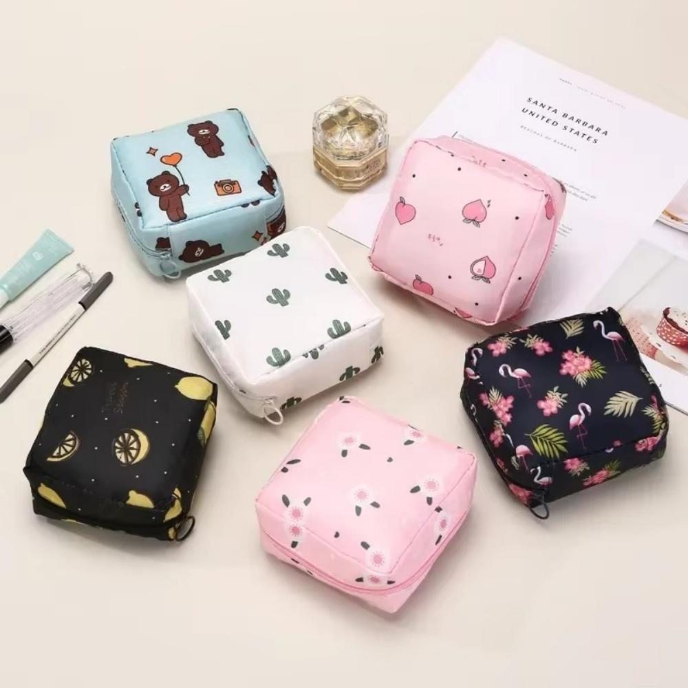 Portable Waterproof Storage Bag Women Girl Tampon Storage Bag Cosmetic Bag Organizer Bag Pad Pouch Napkin Tampon Holder Cute Bag