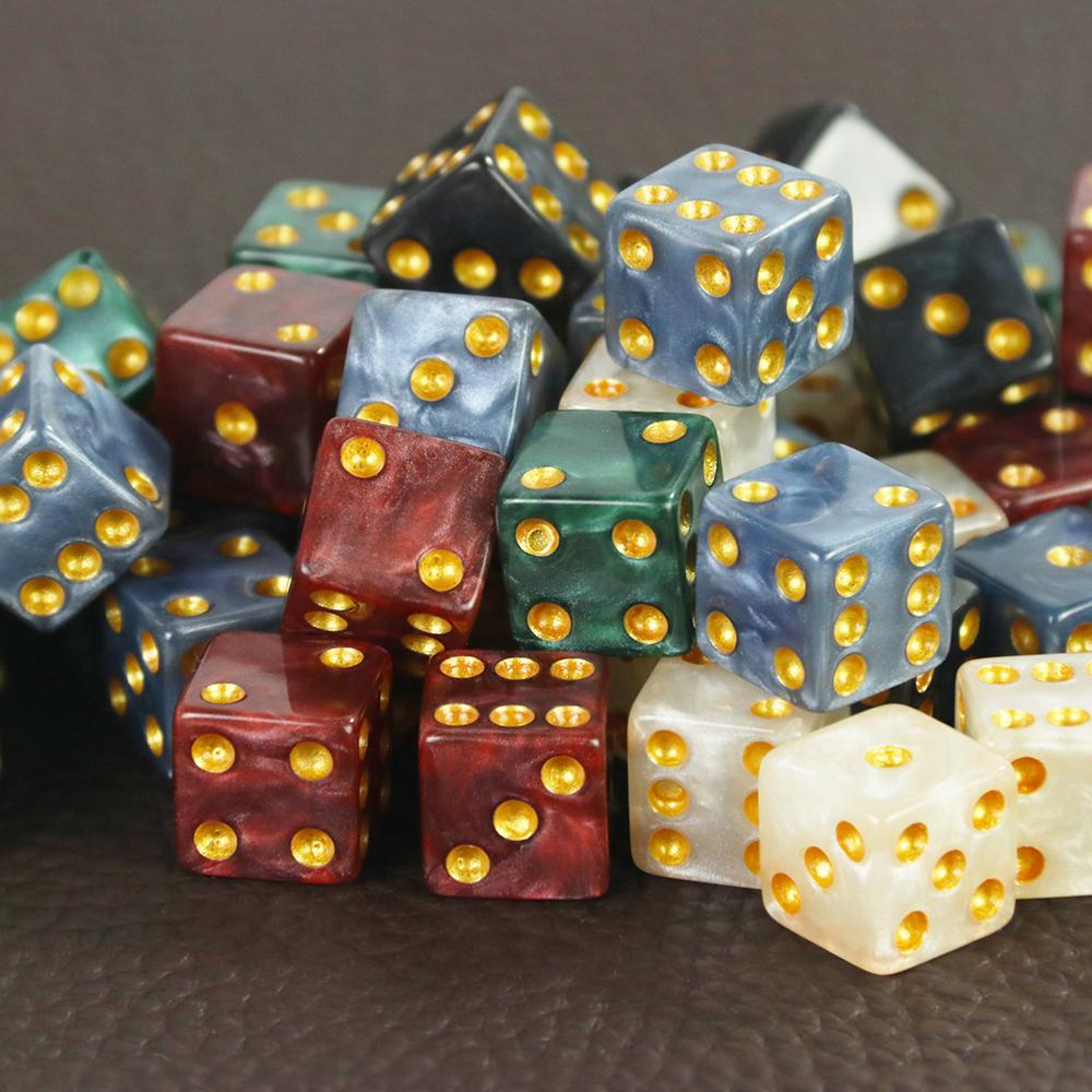 High  Quality 10 Pcs/set Marble Effect Mini 12mm  Dice ,for Drinking Game Casino Poker Table and Other Board Games