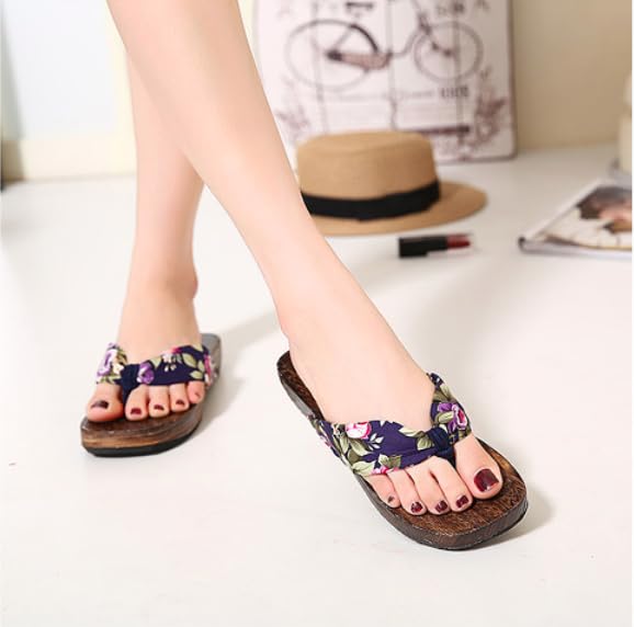 ITODA Geta Perfekt für Yukata und Heiße Quelle Plus Leicht zu Laufen Sommerfeuerwerk Sommer und Kleidung Damen Hausschuhe, Mädchen Sandalen, Kimono, Geta, Größe,