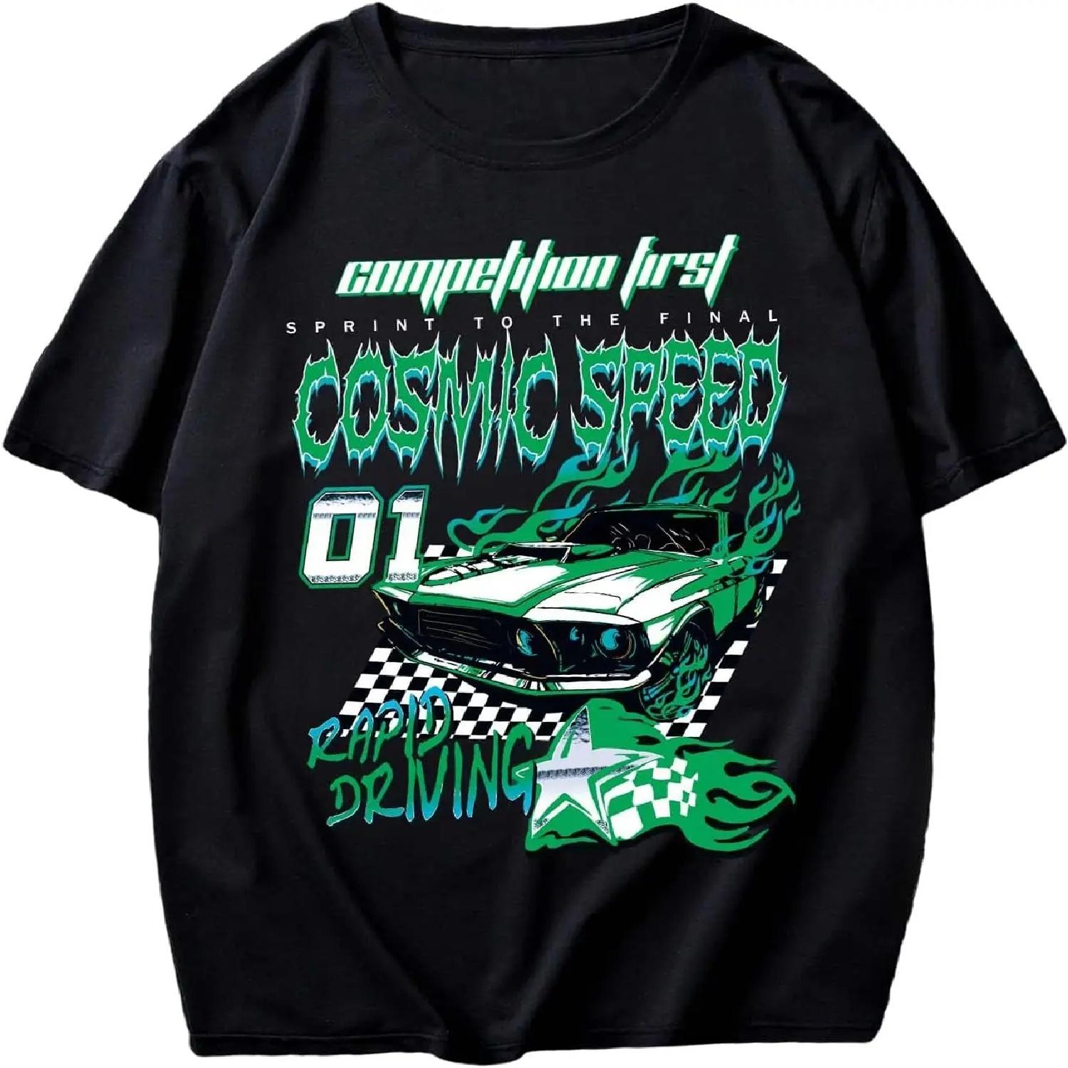 GORGLITTER Men s Graphic Tee Bear Print Crewneck T Shirt Short Sleeve Casual Tops S