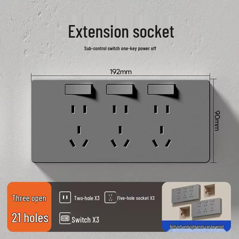 86 Type Multifunctional Wireless Socket Converter with Switch