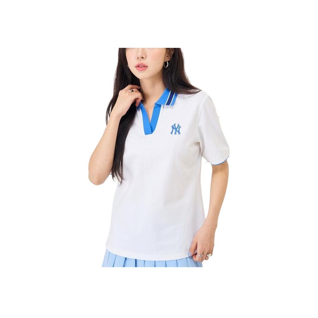 New MLB New York Yankees Polo Shirts Women's Ivory 3FPQB0343-50IVS