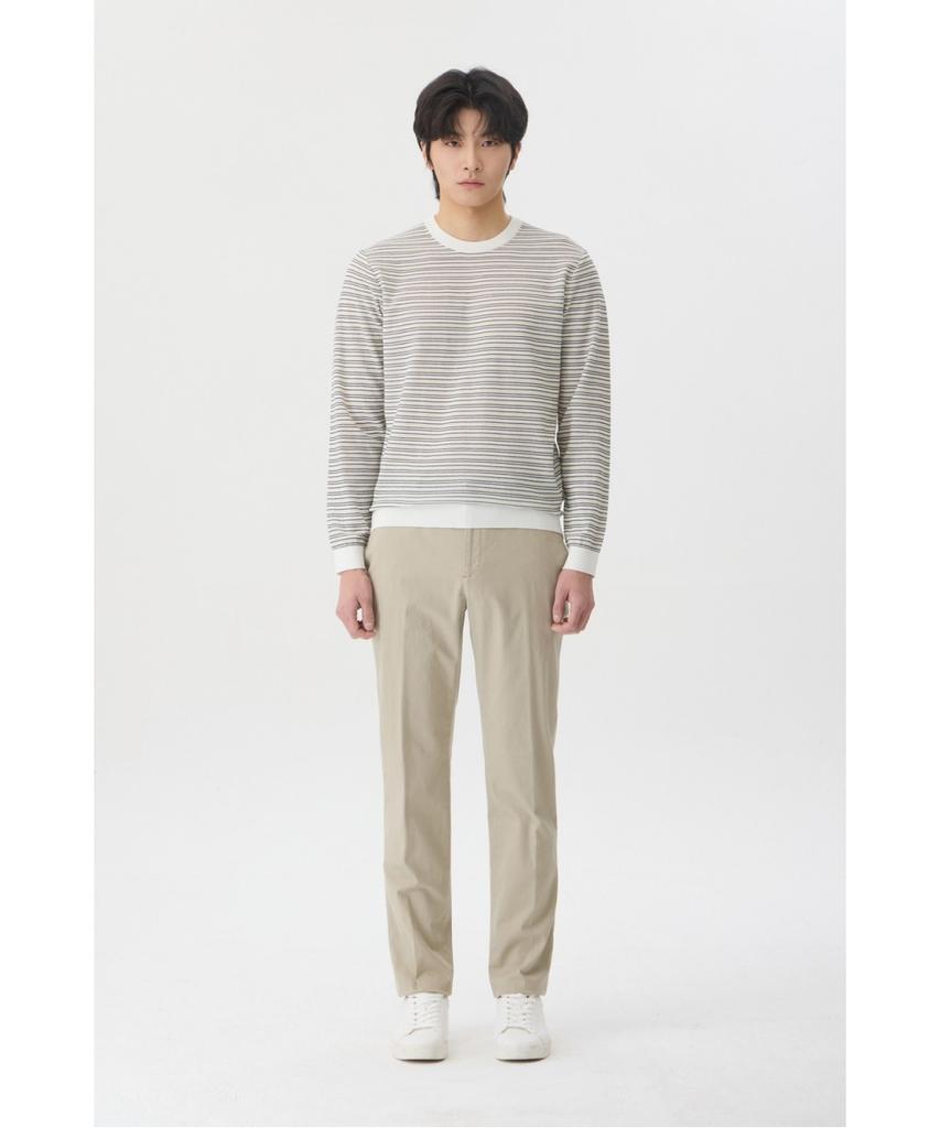 BRENTWOOD [Washable] Modern Striped Round Neck Sweater Brwas26251Whx