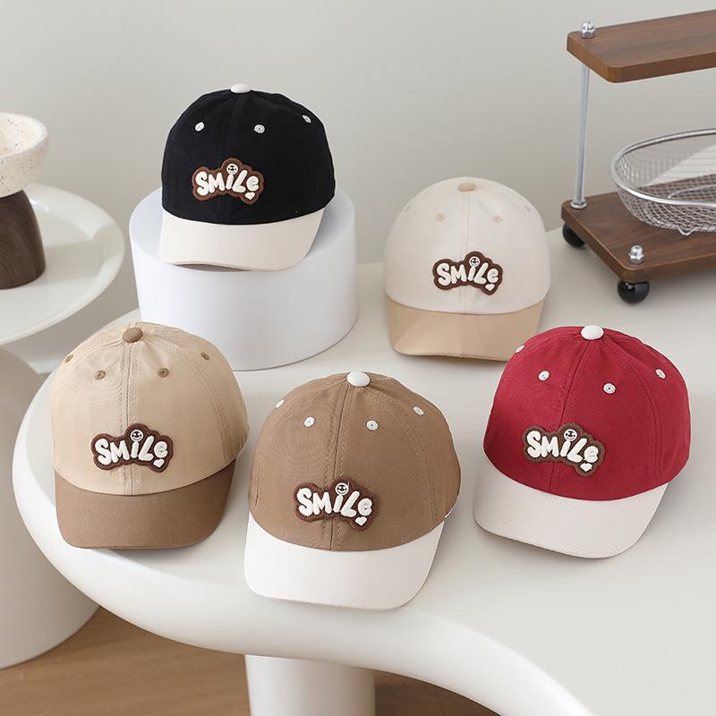 2026 Spring Korean Style Color Block Children's Sun Protection Baseball Cap - Unisex Duckbill Design