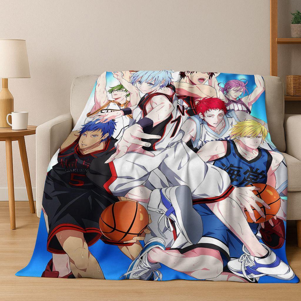 Anime Kuroko's Basketball Cartoon Art Flannel Blanket,Cozy Soft Throw Blanket for Home Bedroom Bed Sofa Picnic Cover Gift Kids