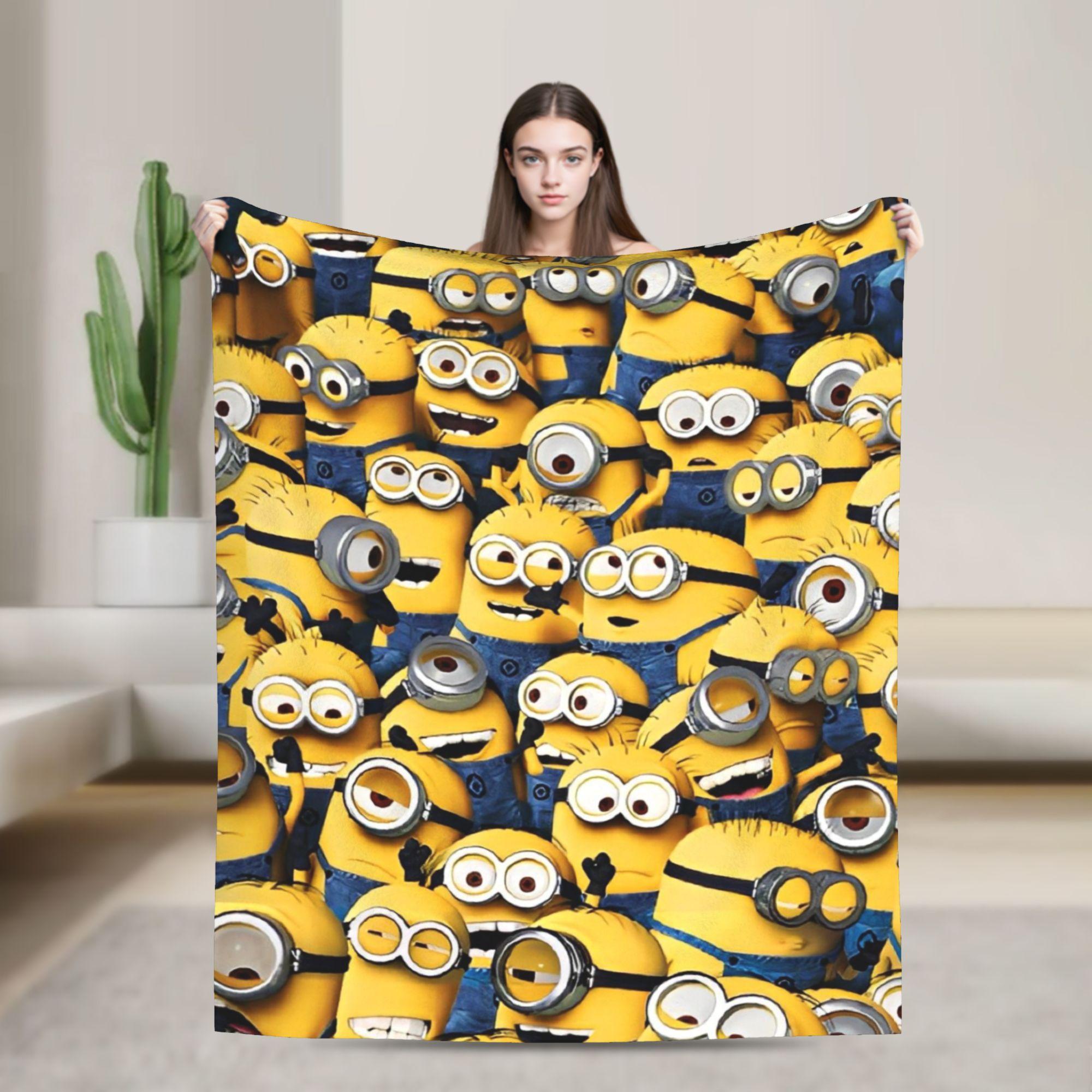 

M-Minions Cute Cartoon Blanket Multi-size Warm Cozy Fluffy Throw Blankets for Sofa Couch and Bed 75cmx90cm