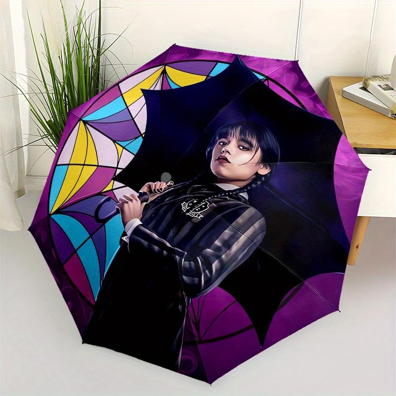 1pc Wednesday Umbrella Themed High-quality Umbrella,Automatic Opening and Closing Umbrella,Multi-functional Umbrella G0811365