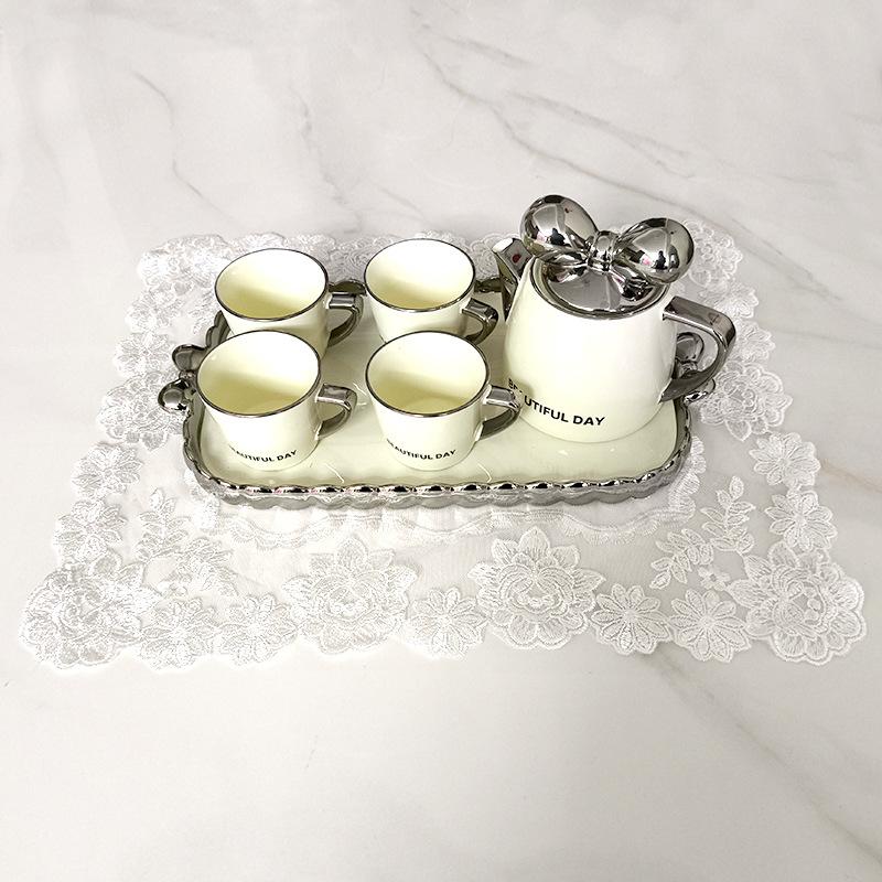 Round Square Lace Tablecloth Cover Towel Embroidered Flower Dustproof Transparent Mesh Yarn White Beautiful Lace Embroidery Pad Cover